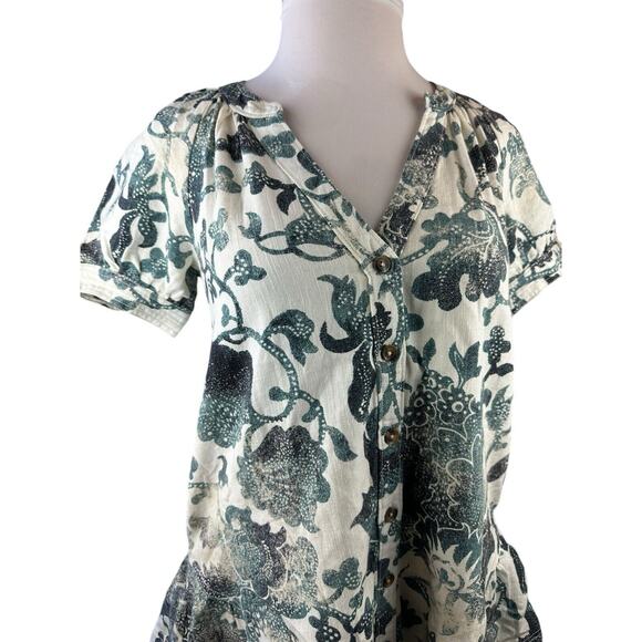 NWT Anthropologie x Pilcro Printed Puff Sleeve Dress Cotton Linen Blend Small - Picture 6 of 16